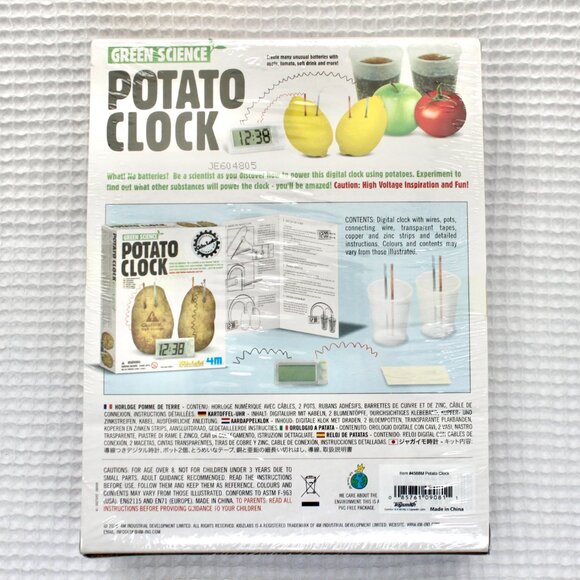 NWT 4M Potato Clock Kit Green Science Education Craft Gift Kids Teens - Picture 2 of 4